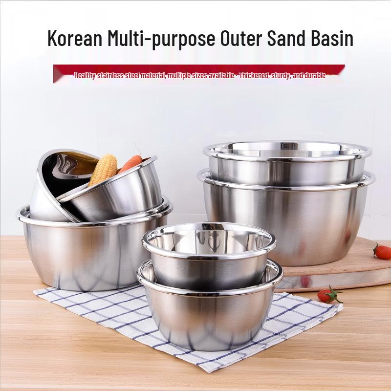 Food Grade Stainless Steel Korean Style Mixing & Prep Bowl