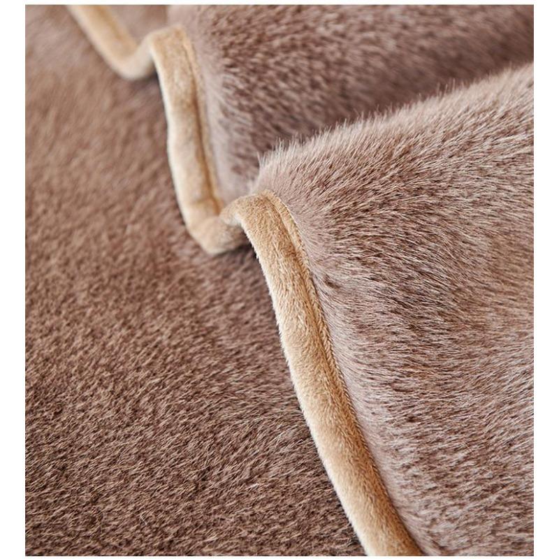 Solid Color Winter Plush Sofa Cushion Anti-Slip Thickened Warm Durable Dustproof Seat Cover Throw Blanket Machine Washable