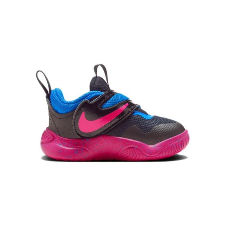 Nike Team Hustle D 11 Cushioning, Wear Resistant Low top Toddler Shoes Black Purple Infant And Toddler FB7573-001