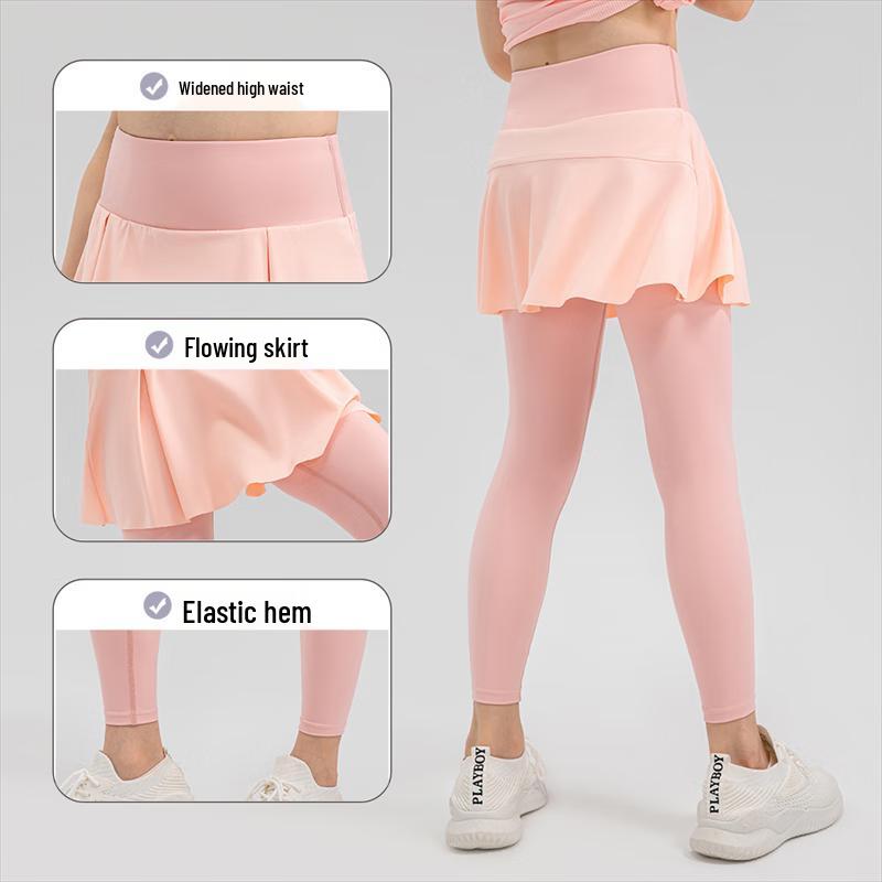 Girls' 2-in-1 Cloud-Feel Yoga Skirt Leggings
