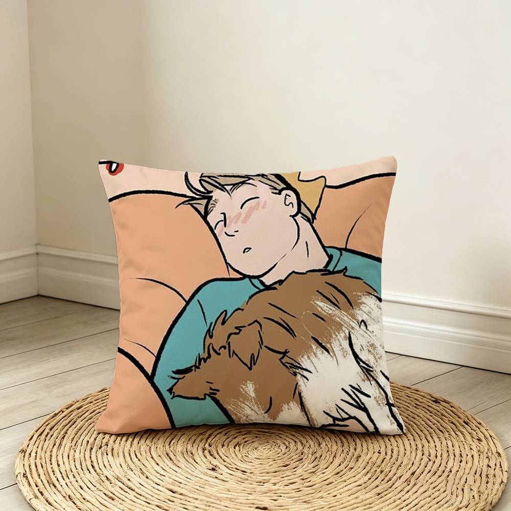 H-Heartstoppers-Nick & Charlie Pillow Case Pattern Printed Pillowcase For Living Room Sofa Cushion Cover