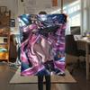 1Pc Cartoon Print Flannel Blanket, High Quality Comfortable for All Seasons, Home Decor, Warmth and Comfort, Perfect for Christmas Birthday Gift