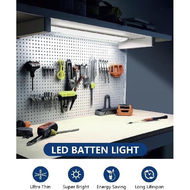 LED Ceiling Light Fixture, 2FT/3FT/4FT Waterproof Tube Light for Bathroom, Kitchen, Corridor, Garage, Warehouse, Basement, Vanity and Office