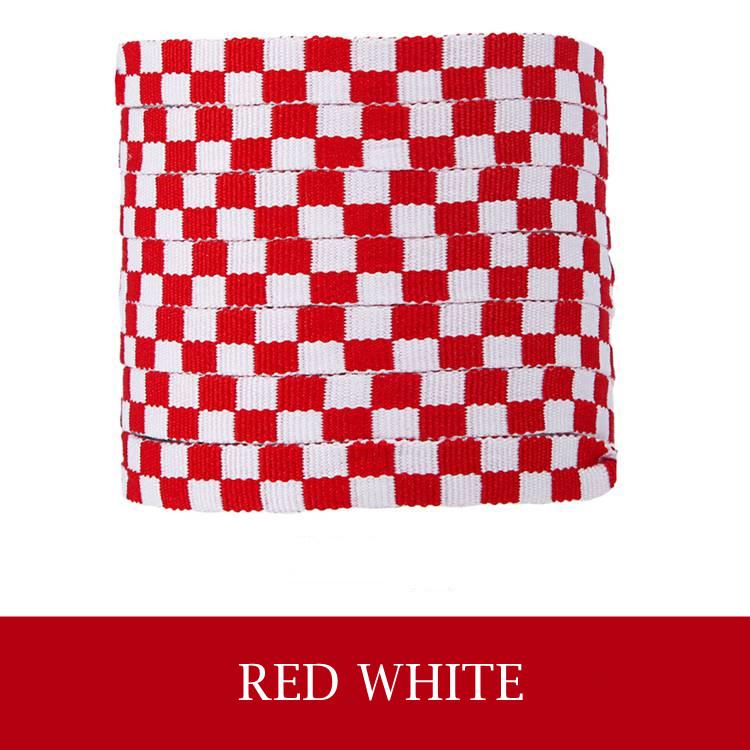 Checkerboard Shoelaces Flat Two-color Printing Shoe Laces for Sneakers Casual Canvas Shoe Accessories White Shoelace 1 Pair