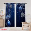 2pcs,2D Plane Printing Curtain Popular Blue Pattern Versatile Durable Polyester (without Rod) Art Deco Festive for Room,