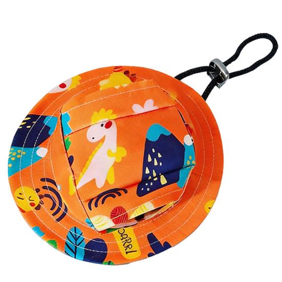 

Pet Sun Hat Breathable Small Dogs Cats Bucket Hat with Ear Holes Adjustable Drawstring Sun UV Protection Pet Decorative S