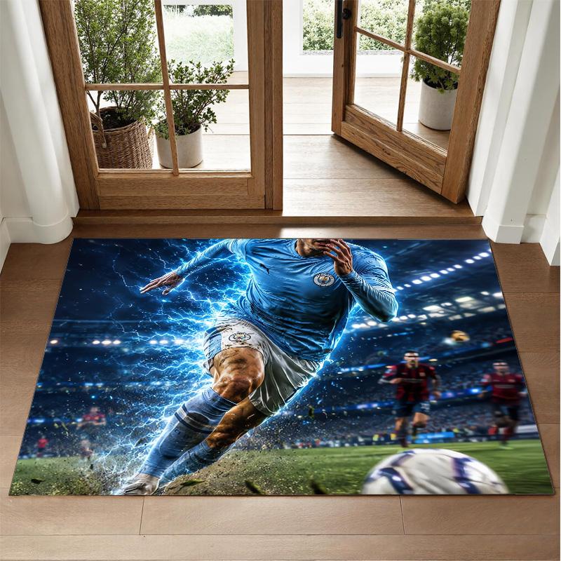 Erling Haaland Design Crystal Velvet Rug Soft Decorative Mat for Bedroom Entrance