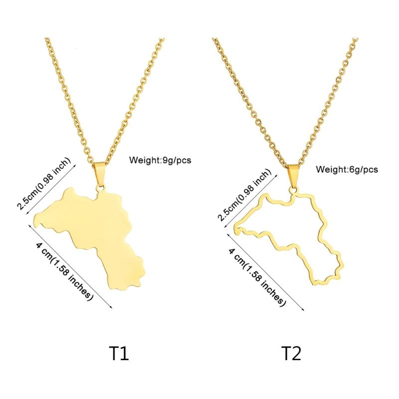 Trendy Kurdistan Map Shaped Pendant Necklace Map and City Necklace Long Choker Gothic Party Fashion Jewelry