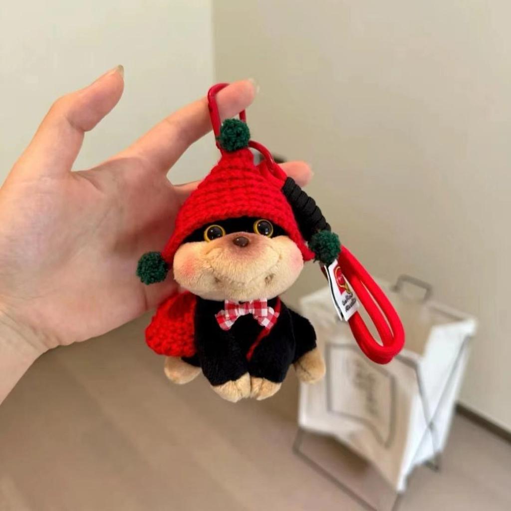 Creative Bee Dog Bow Tie Keychain: Cute Plush Bag Charm for Men & Women Gifts