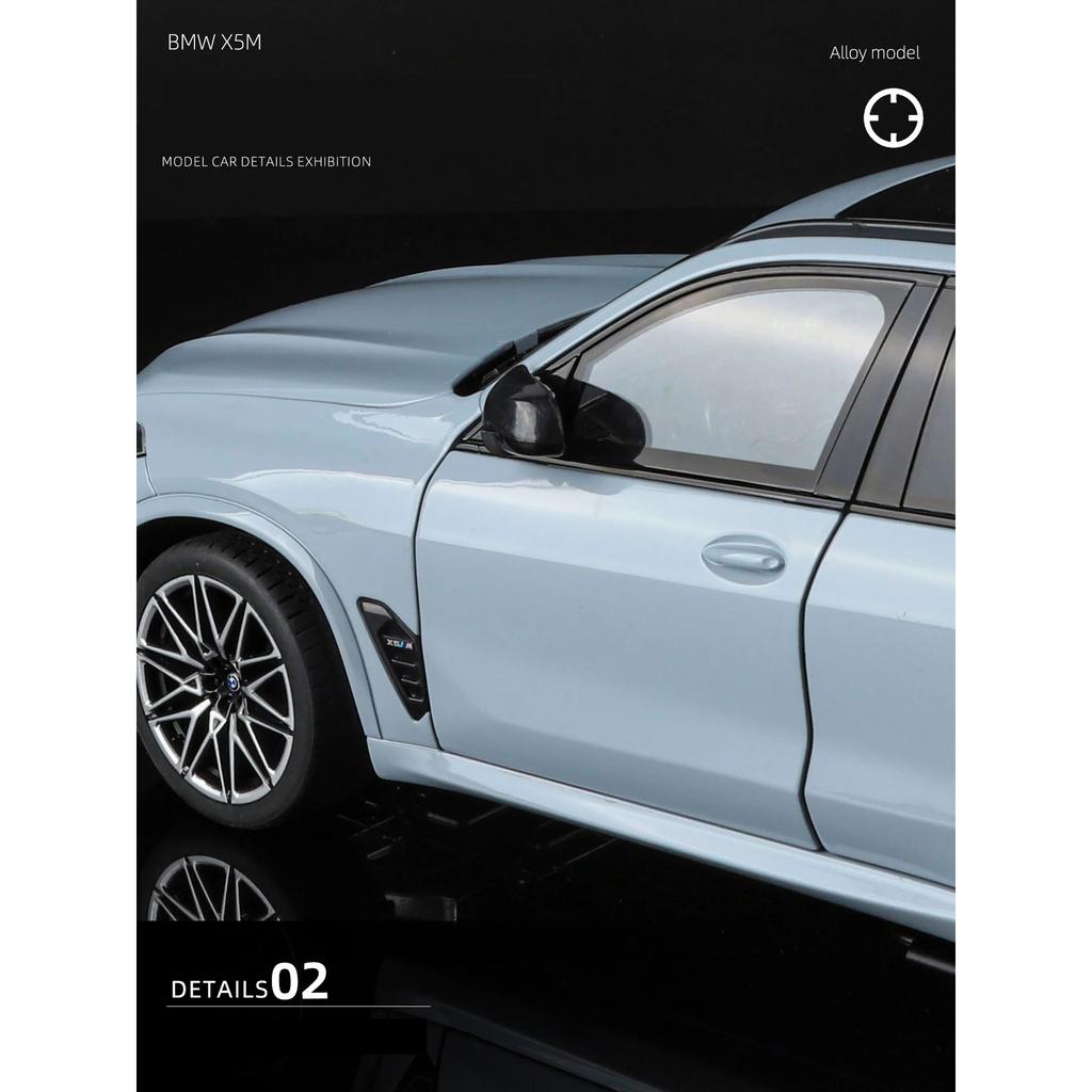 1/18 BMW X5M X5 SUV Slitina Luxy Model Auta Odlitek Kov Off-road Vozidla Model Auta Simulace Zvuku a Světla Dětská Hračka Dárek