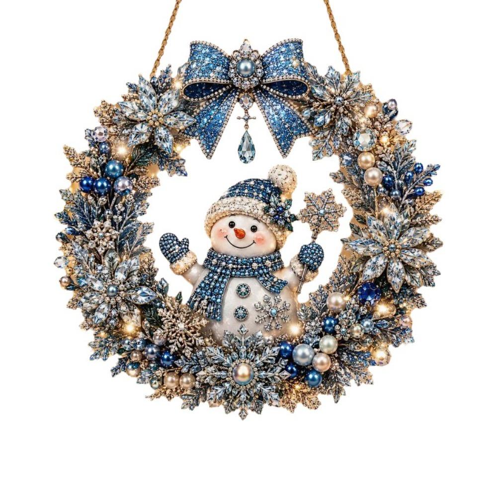 Acrylic Christmas Diamond Painting Kit Unfinished Christmas Tree DIY Diamond Painting Pendant Santa Reindeer Xmas Ornament Kit