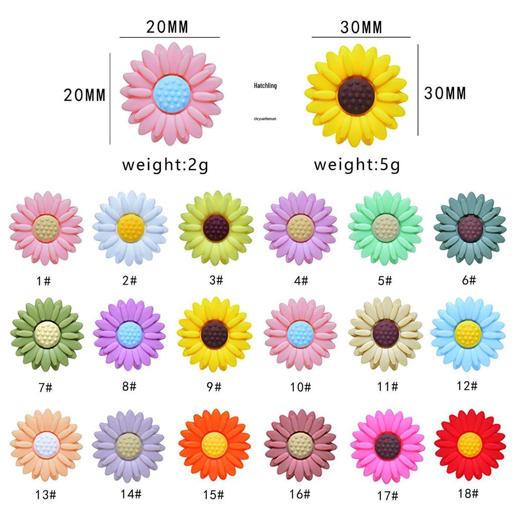Daisy Flower Silicone Beads for DIY Jewelry & Baby Teether Bracelets