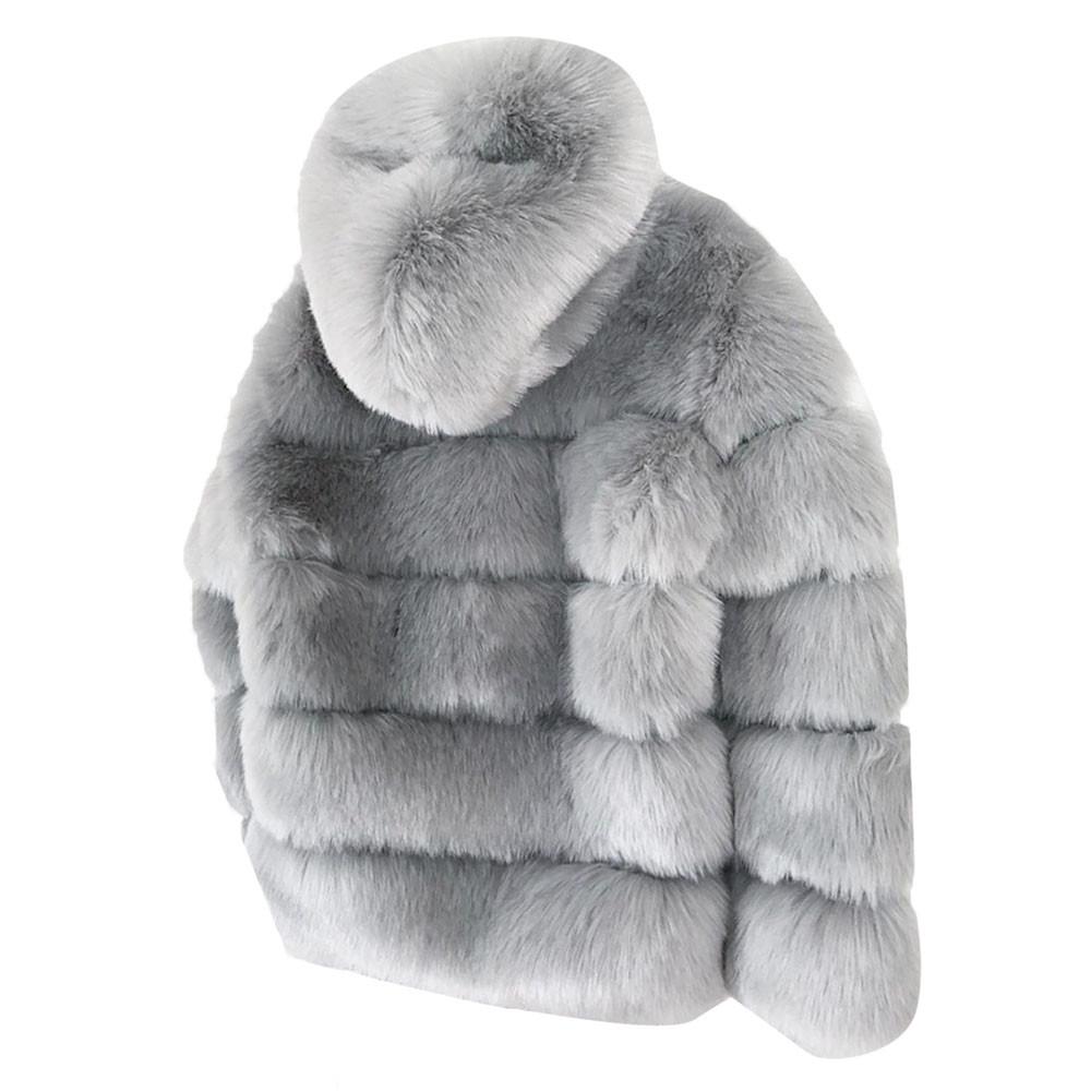 Women Faux Mink  Winter Hooded New Faux  Jacket Warm Thick Outerwear Jacket