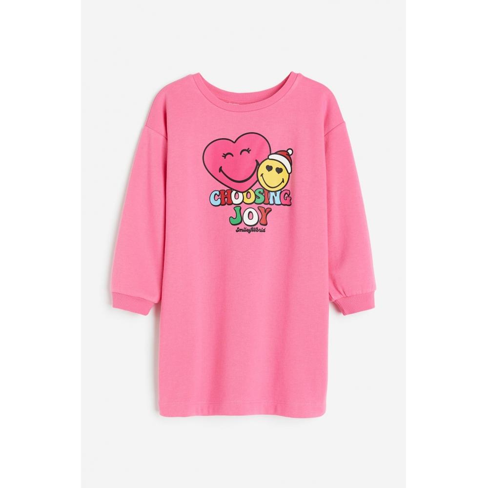 

спортивное платье с принтом HM розовое SmileyWorld