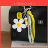 Small Daisy Flower Keychain With Letter Pendant For Bag Decor