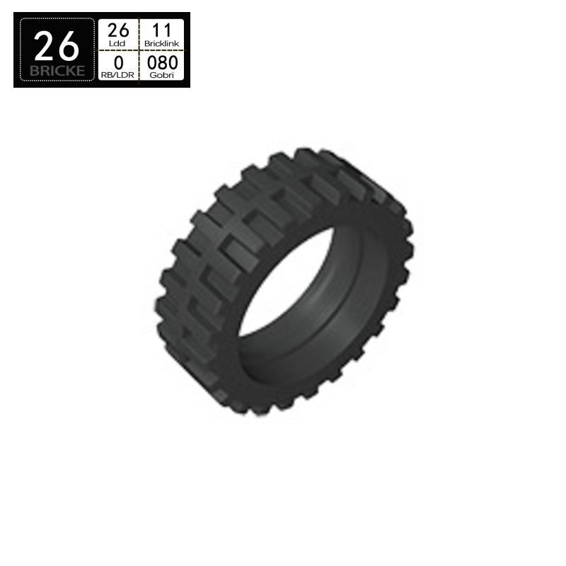 BRICKE 56898 Building Block Tire 43.2mmx14mm, Compatible with LEGO MOC Bricks 50g (~4 pieces)