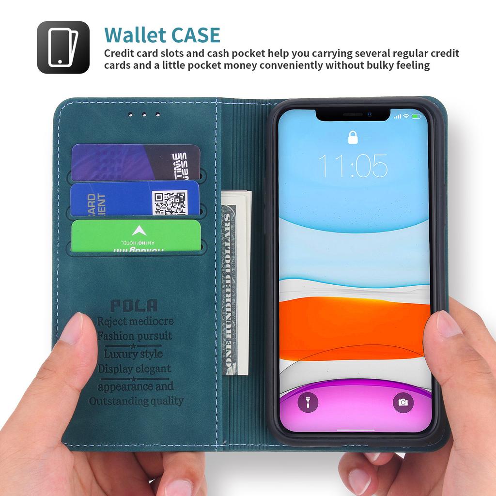 Magnetic Leather Flip Case For iPhone 15 14 13 12 Mini 11 Pro X XS Max XR 8 7 6 6S Plus SE 2020 Wallet Card Slots Stand Cover