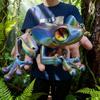 3D Printed Frog Statue, Flexible 3D Printed Animal, Fidget Action Figures for Home Office Desk Decor