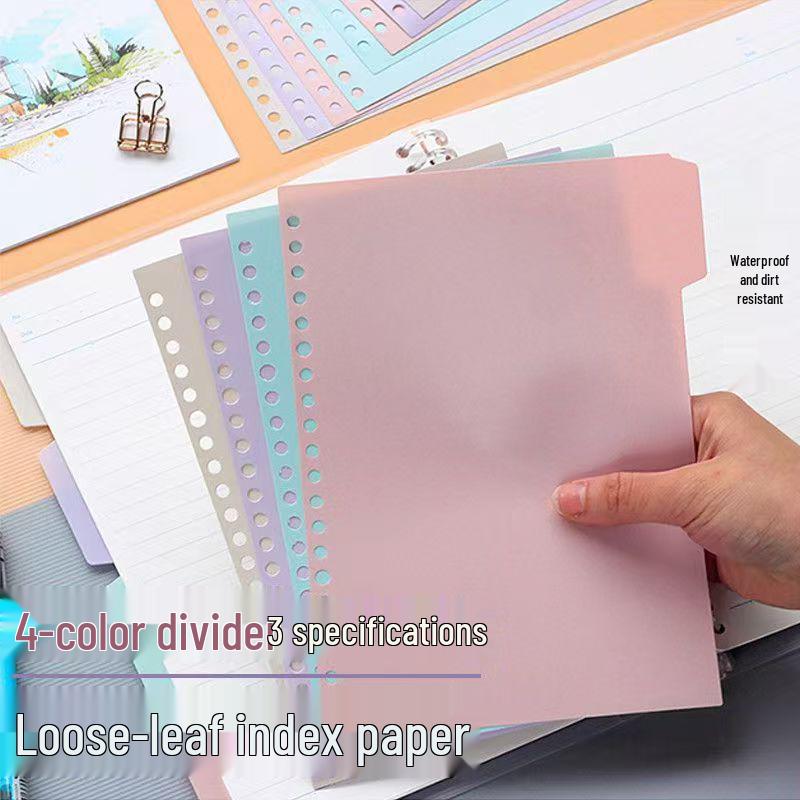 A5/B5 Colored Binder Dividers and Index Pages with Labels