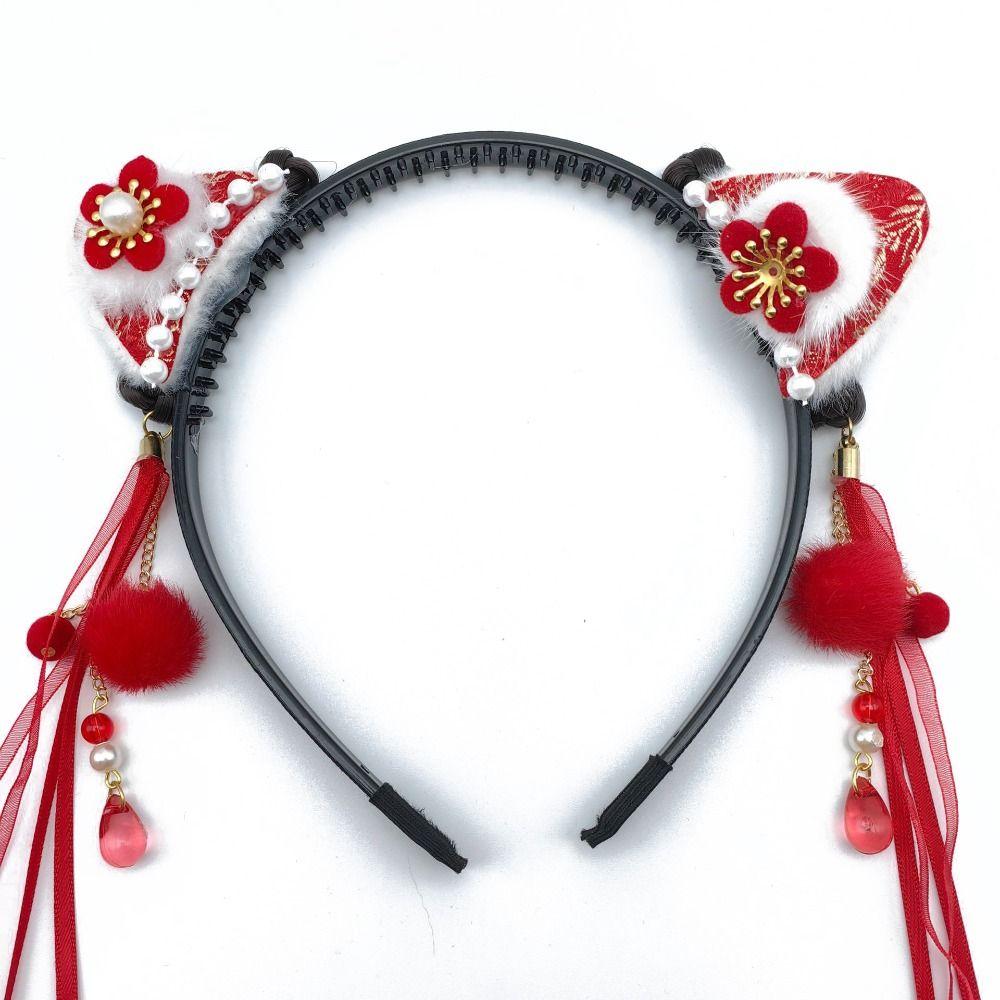 Kinder Stirnband im chinesischen Stil Kopfbedeckung Neujahr festlich Hanfu Perücke Stirnband Hanfu Haarband