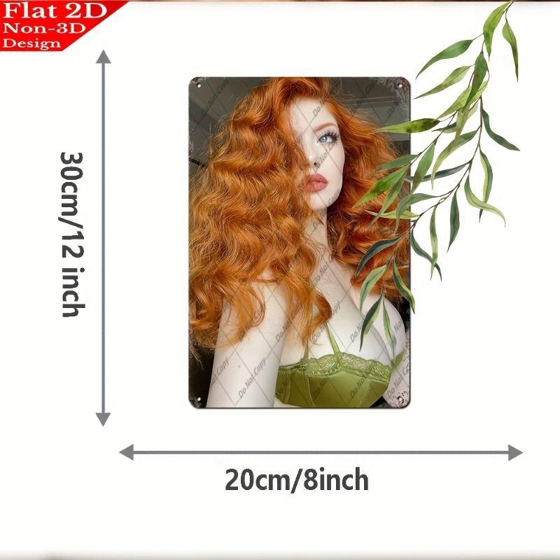 Vintage Kvinlig Silhuett Metall Logotyp för Bar & Garage