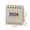 2026 Unprinted Portable Simplified Mini Calendar 180° Page Flip Desktop Ornament Check-in Plan Style Calendar