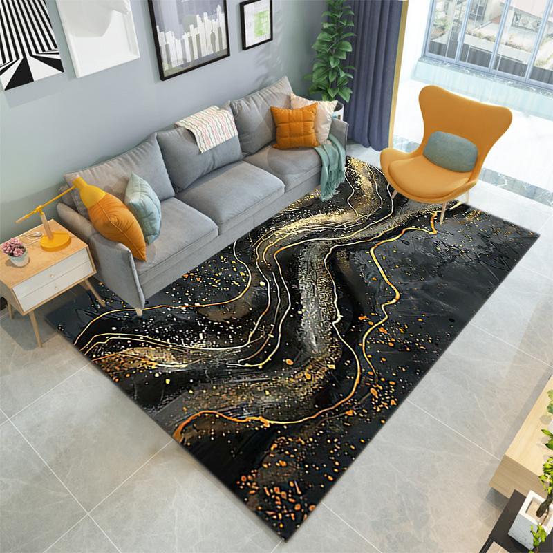 1PC Marble texture printed Carpet Rug for Living Room Bedroom Home Sofa Decoration,Non-slip Floor Mat Floor mat