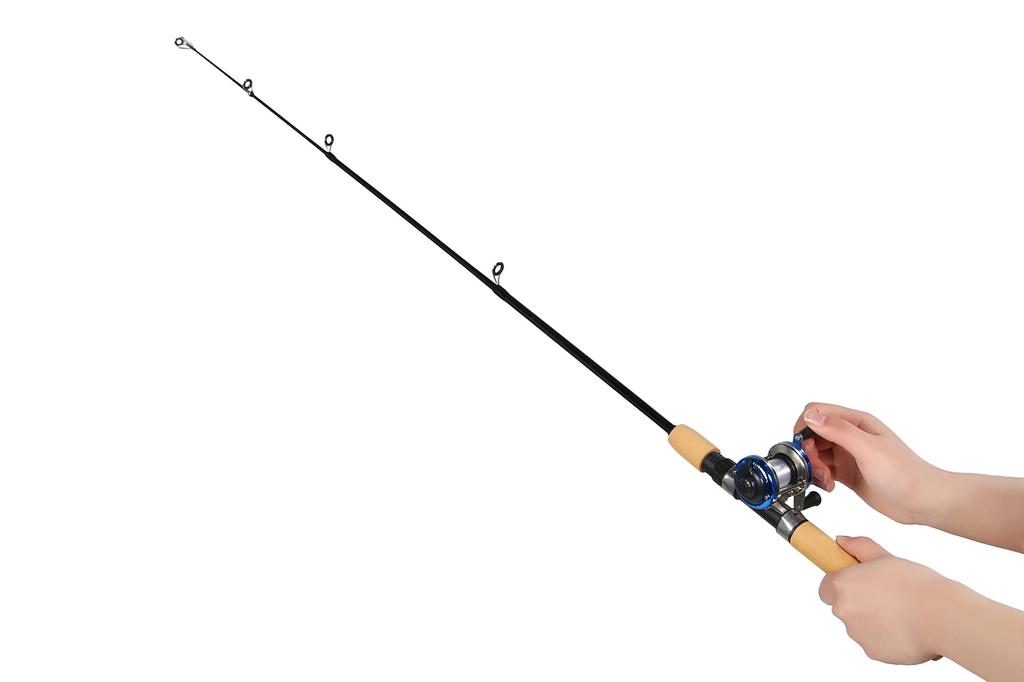 VILTAGE Fishing Rod Set, Compact Rod, Double Shaft Reel, 100cm,