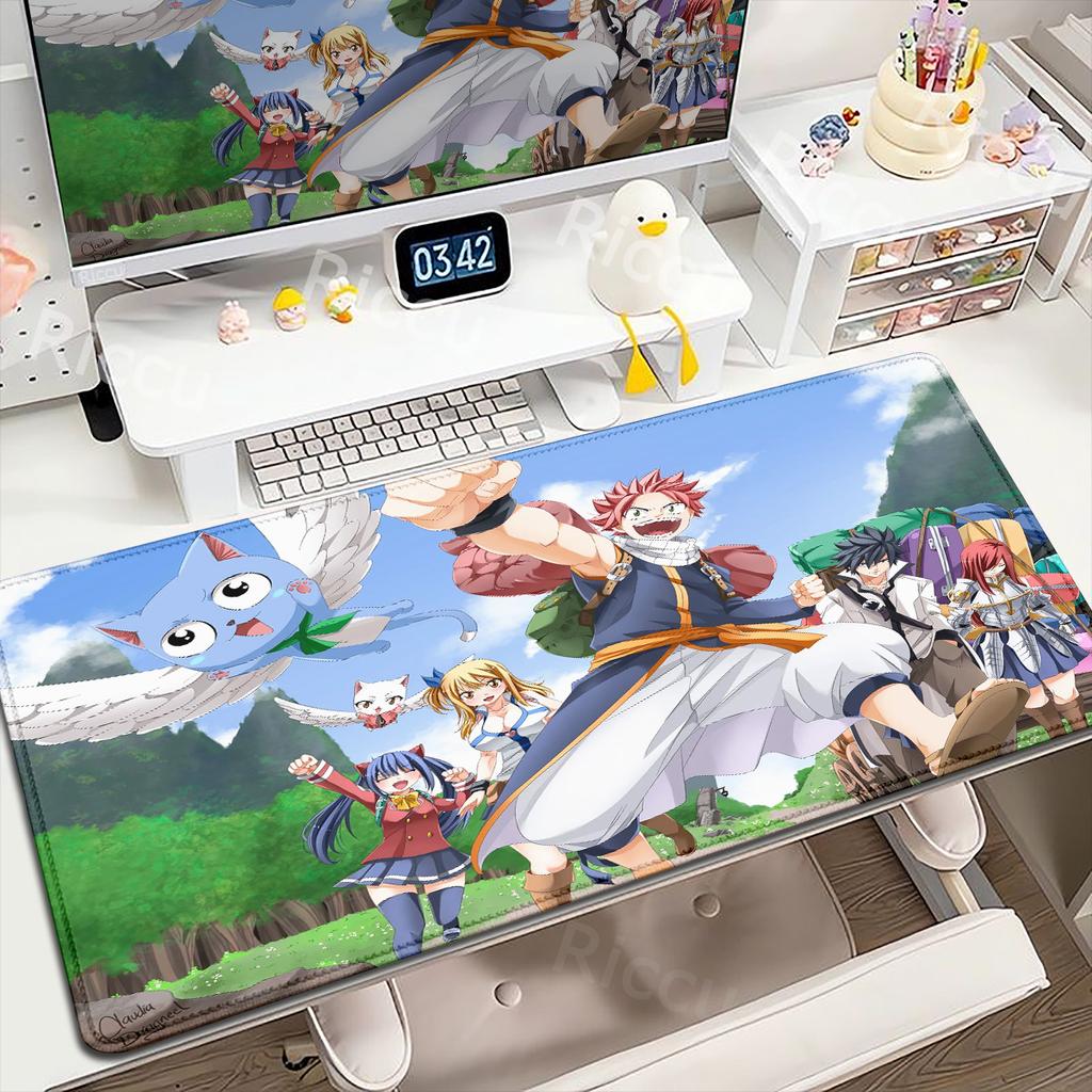 900x400mm Anime Fairy Tail Mouse Pad HD Printing Computer Gamer Locking Edge Mouse Mat Keyboard Non-slip Deskmats PC Accessories