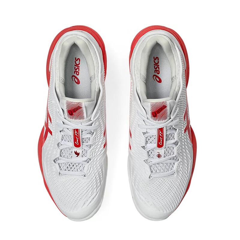 New Asics Court FF 3 Novak Anti Slip Wear Resistant Low Top Tennis Shoes Men's White Red 1041A522-966