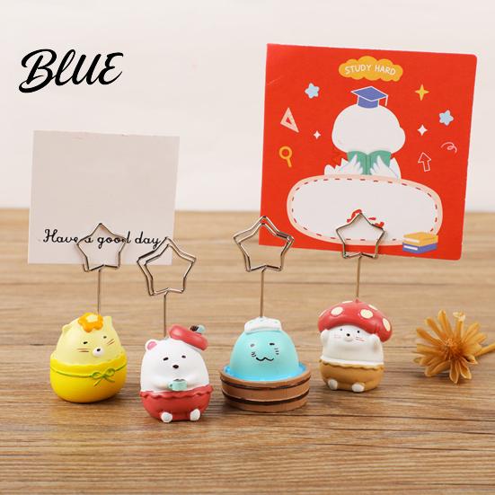 Hand-painted Desktop Organizer Animal Shaped Resin Note Holder Cute Desk Memo Photo Clip