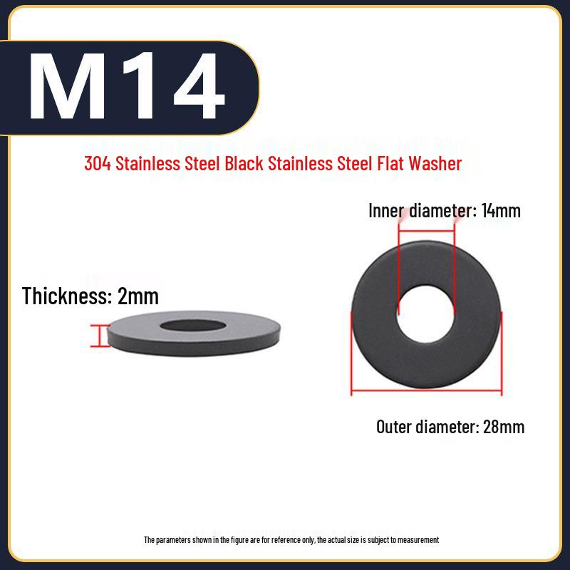Yigu Yigu Stainless Steel Black Gasket Washer M3M4 Flat Screw Washer