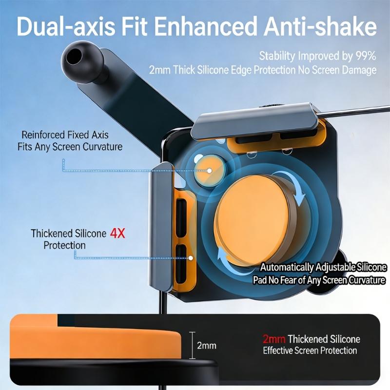 Car Mounted Display Screen Mobile Phone Holder 360 Degree Rotation Navigation Mount for Electric Vehicle