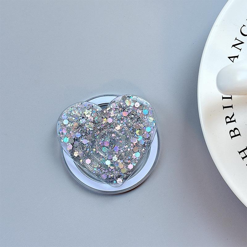Sequin Glitter Love Magnetic Paste Mobile Phone Airbag Bracket Heart Ring Niche Girl Decoration