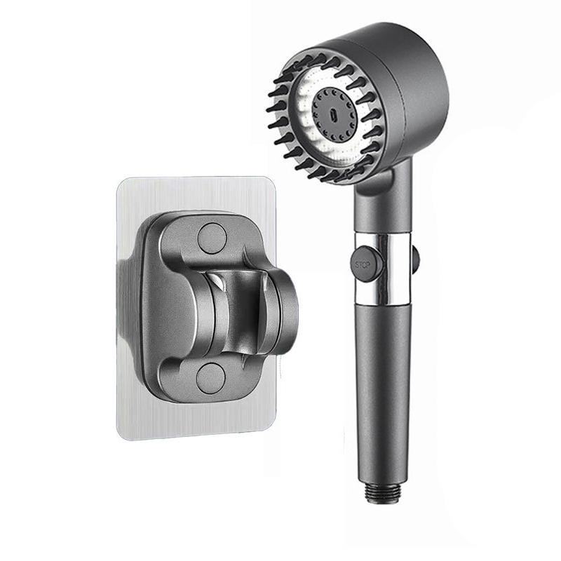 Cabezal de ducha de 4 modos Cabezal de ducha de alta presión Cabezal de ducha de masaje de agua con parada de una tecla con elemento de filtro Accesorios de baño
