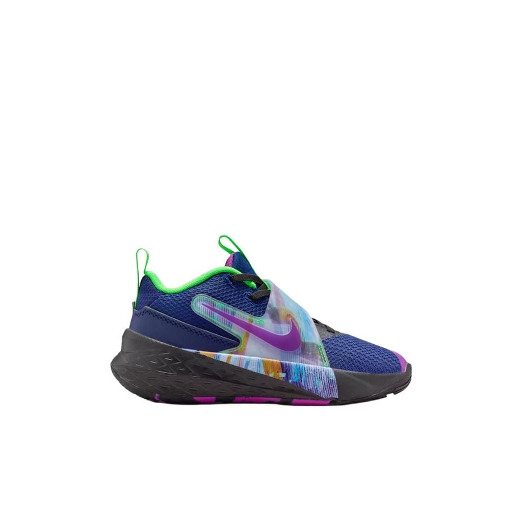 Nike Team Hustle D 12 PS Blue Void Green Streak Vivid Purple Kids Sneakers Black Green-Strike HV2290400