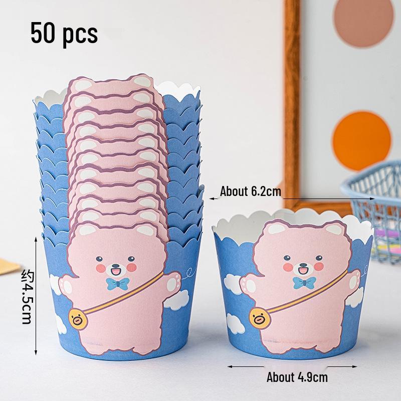 50 Hochtemperatur-Beständige Kraftpapier Muffin- & Chiffon-Kuchenförmchen - Lebensmittelqualität, Einweg, Runde Backförmchen