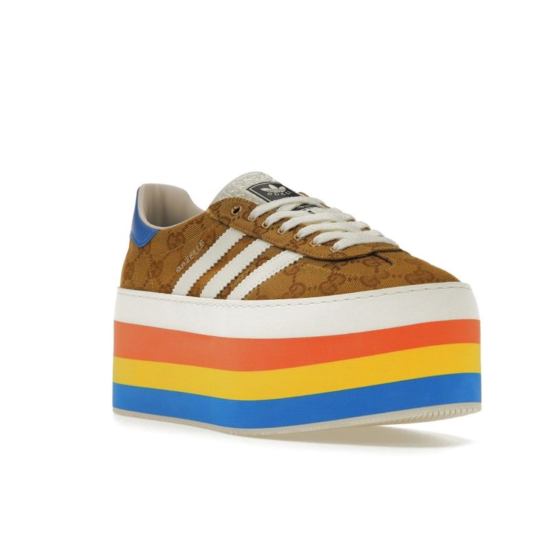 Adidas Gazelle Original GG Multicolor Platform (Womens) Women Sneakers Beige Brown 707873-UWV20-7163