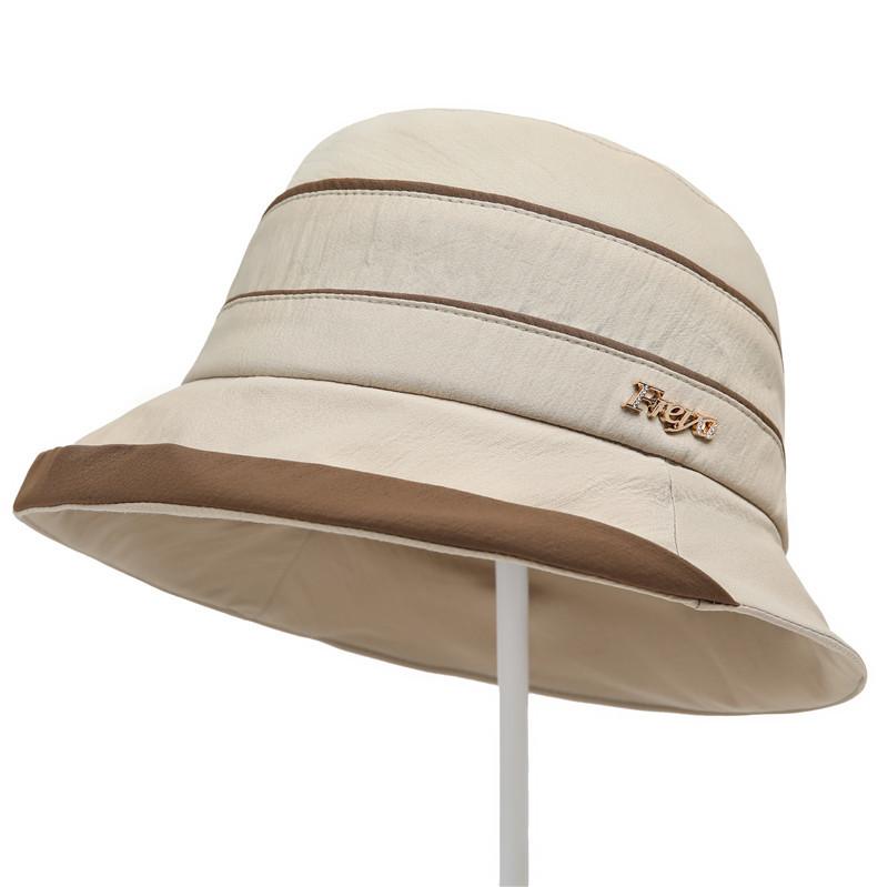 

Новая темпераментная универсальная шляпа женская весенне-летняя дорожная складная шляпа-ведро солнцезащитный козырек M（56-58cm） бежевый