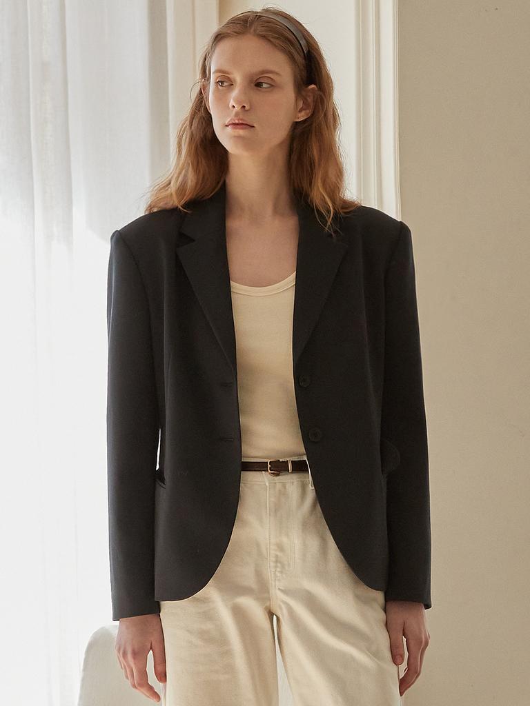 Bemuse Mansion Overfit Single Jacket - Cream
