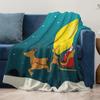 TU Cozy Christmas Throw Blanket Festive Reindeer Santa Claus Holiday Flannel Bedspread Gift Decor Warm Soft Home Decorating