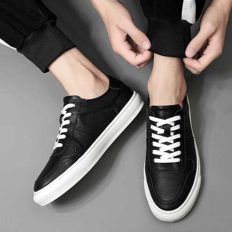 New Men's White Sneakers Casual Shoes Men Comfortable Walking Shoe All-match Genuine Leather Male Footwear Skate Shoes For Man