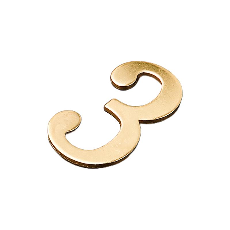 Golden Metal Door Number with Magnets 7*4cm House Number Apartment Door Number for Outdoor Hotel Home Mailbox Label