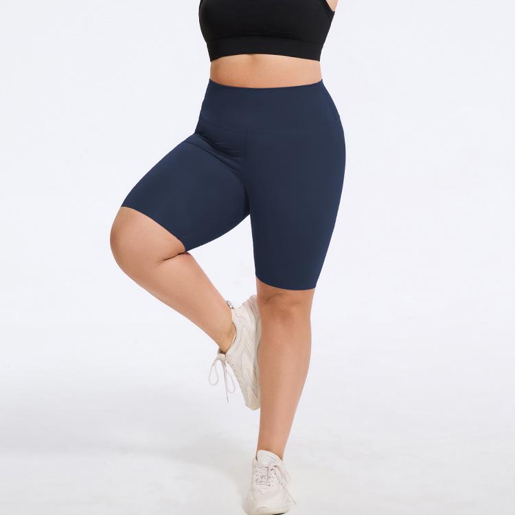 Women's High-Waist Peach Yoga Sports Pants - Elastic, Nine-Point Fit