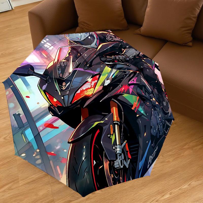 1PC Motorcycle Rider Umbrella-8-Rib Reinforced, Automatic Open, Lightweight & Durable, Cute Fashion Accessory for Outdoor, Beach, or Casual Use, Beach