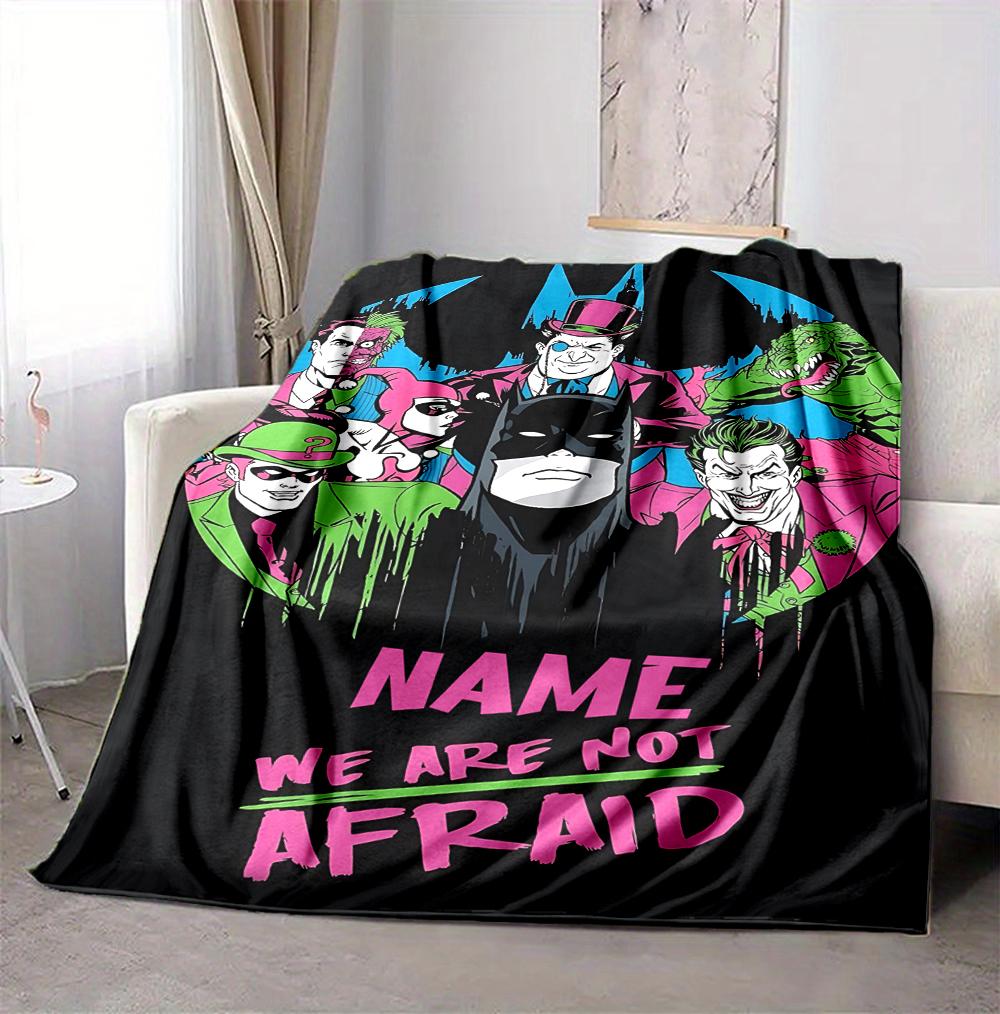 Custom Name Batman Catwoman Flannel Blanket Throw Blanket Soft Warm Sofa Bed home Decor Unique Gift