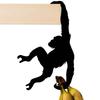 Wooden Wall Decoration Hook Monkey Shaped Key Hanger Simple Banana Balance Hook  Living Room