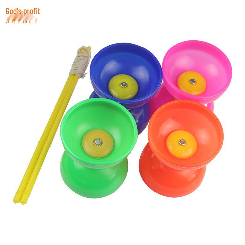 Children's Beginner Leather Diabolo with Sound - Single/Triple Axis Student Toy