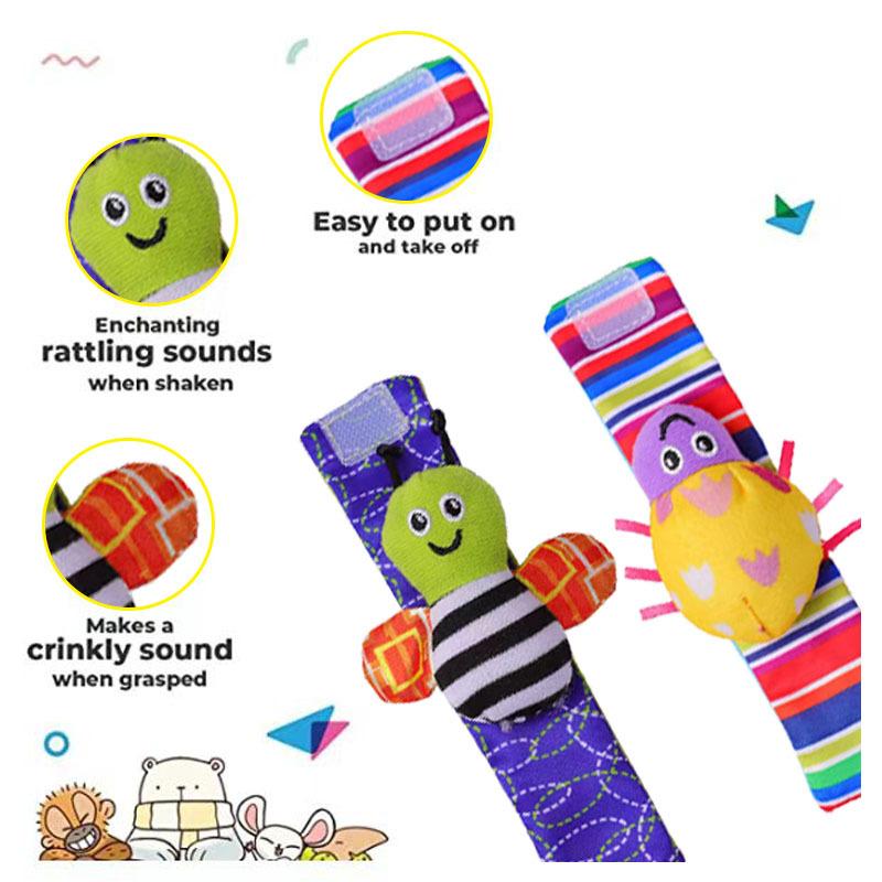 Baby Wrist Strap Watch Rattle Socks Set Baby Soothing Baby Toys Birth Toys