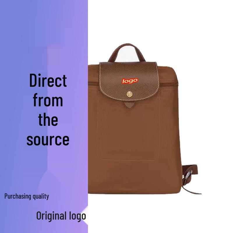 French Dragon Inlay Waterproof Nylon Backpack with Phone and ID Pocket - Women's Casual Street Style